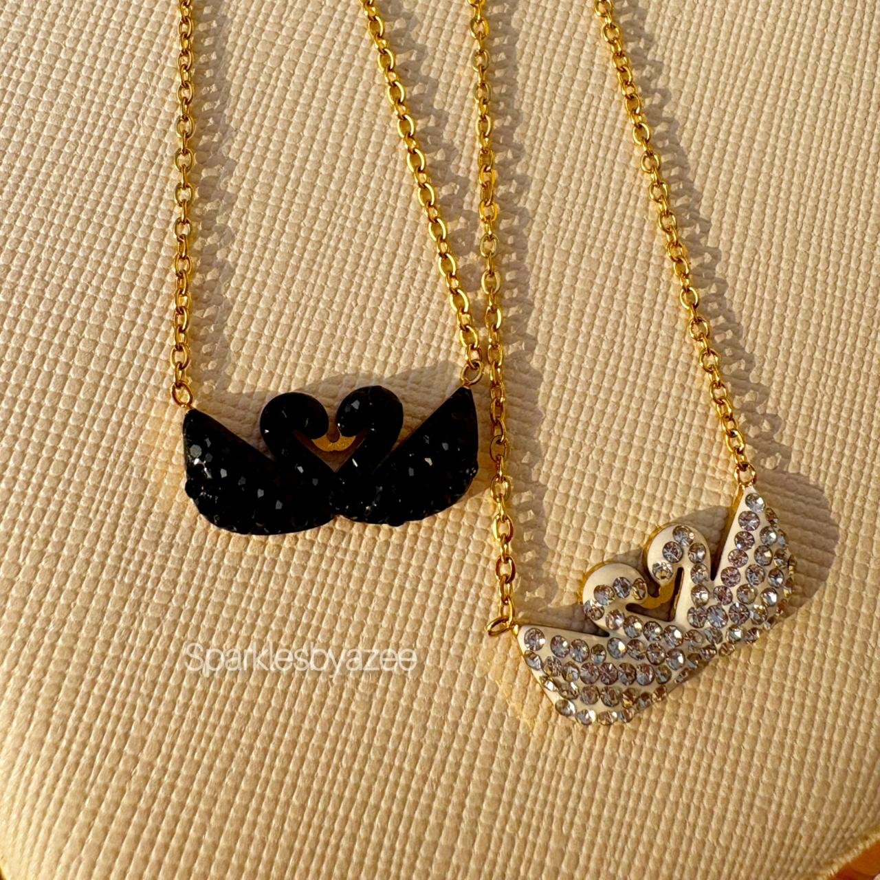 Swarovski Dual Swan Necklace (18K Gold Plated)